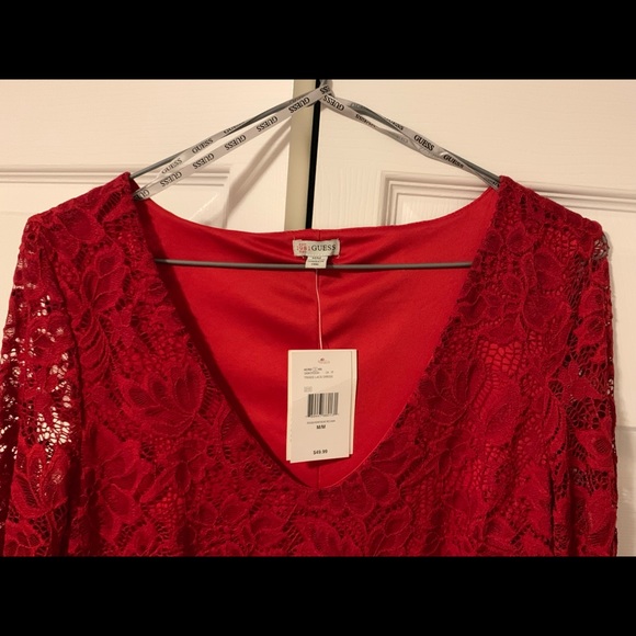 Guess | Trixee Lace Dress | Heartache Red (M) - Picture 3 of 3